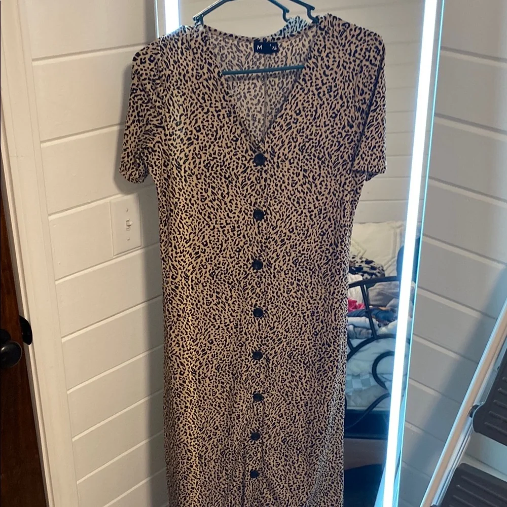 Leopard Print Button-Down Dress - Picture 1 of 1